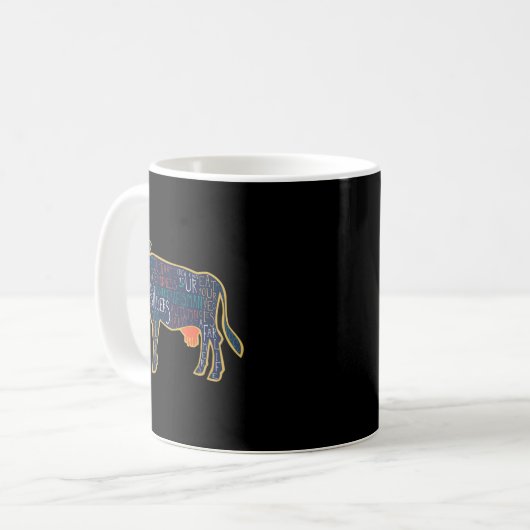 Mug Cow Silhouette Tygraphy Phrases Heifer Fun Chris T (Devant gauche)