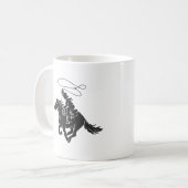 Mug Cowboy à cheval bourré courant avec lasso (Devant gauche)
