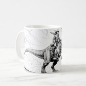 Mug Cowboy à cheval sur un dinosaure (Devant gauche)
