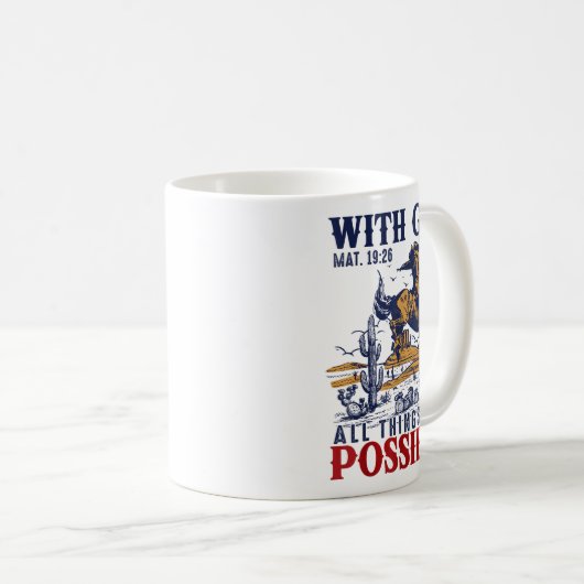 Mug Cowboy Bible Scripture Verse Western Jesus For Men (Devant droit)