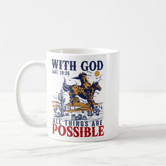 Mug Cowboy Bible Scripture Verse Western Jesus For Men (Gauche)