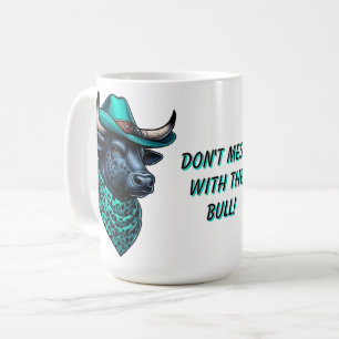 Mug Cowboy Bull avec Casquette Turquoise et Écharpe à 