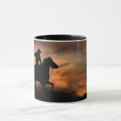 Mug Cowboy et cheval au coucher du soleil (Centre)