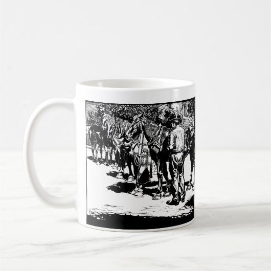 Mug Cowboy et cheval Pays Western Rodeo Art (Gauche)