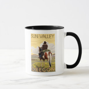 Mug Cowboy et cheval - Sun Valley, Idaho