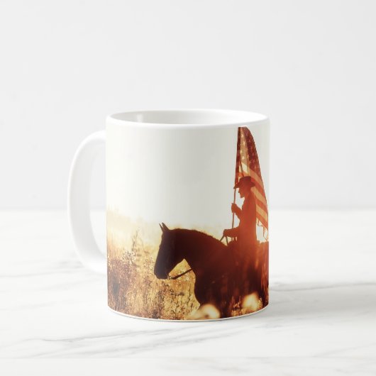 Mug Cowboy Portrait USA Flag Thème. (Devant gauche)