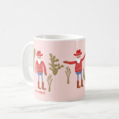 Mug Cowboy Santa Claus Christmas Custom Text (Devant gauche)
