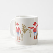 Mug Cowboy Santa Claus Christmas Custom Text (Devant gauche)