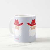 Mug Cowboy Santa Claus Christmas Custom Text (Devant gauche)