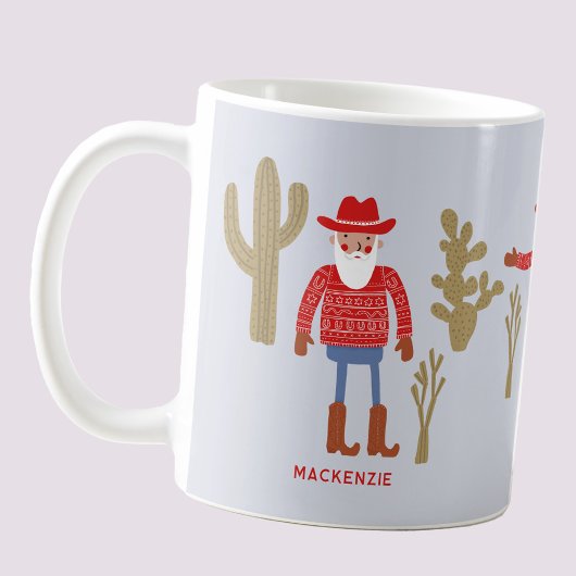 Mug Cowboy Santa Claus Christmas Custom Text