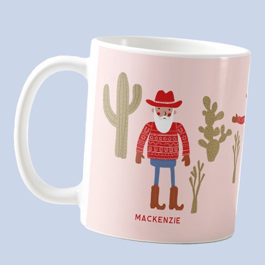 Mug Cowboy Santa Claus Christmas Custom Text