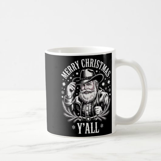 Mug Cowboy Santa Claus Merry Christmas Y'all Western C (Droite)
