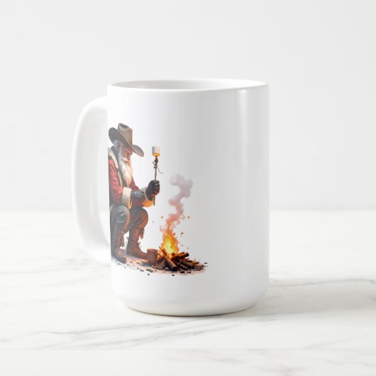 Mug Cowboy Santa Roasts Campfire Marshmallow (Devant gauche)