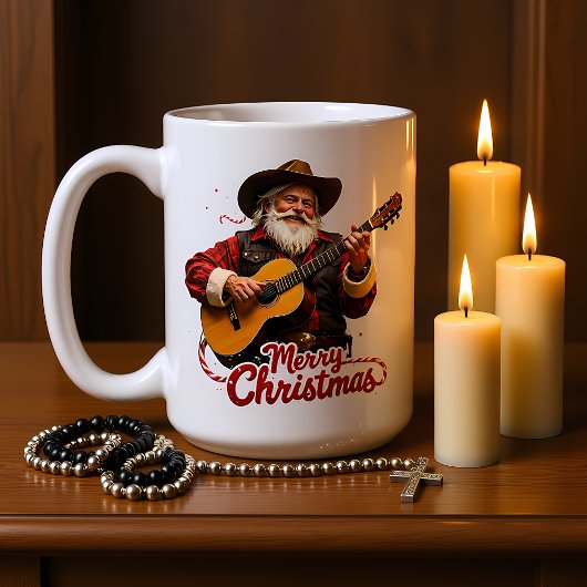 Mug Cowboy Santa Sings Christmas Tune