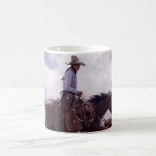 Mug Cowboy vintage avec son troupeau de bétail par Koe