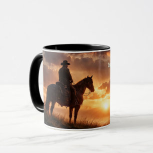 Mug Cowboy Western Beau coucher de soleil