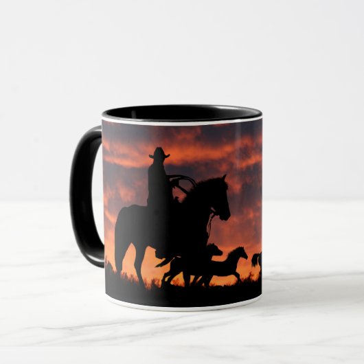 Mug Cowboy Wild Herd Horses Western (Devant gauche)
