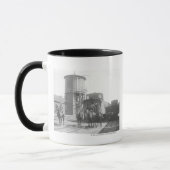 Mug Cowboys sur des chevaux posant devant un train (Gauche)