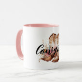 Mug Cowgirl Brown western Cowboy Boots (Devant gauche)