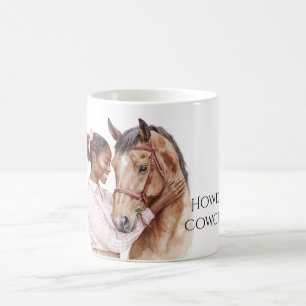 Mug Cowgirl de la ferme occidentale avec ruban rose et