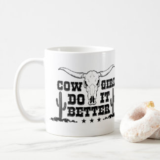 Mug COWGIRL FAIRE MIEUX Crâne de vache avec de longues