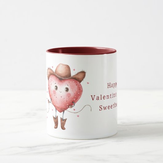 Mug Cowgirl Hat Boots Heart Valentine's Day (Centre)
