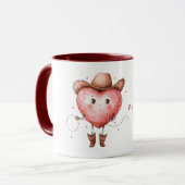 Mug Cowgirl Hat Boots Heart Valentine's Day (Devant gauche)