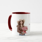 Mug Cowgirl Pink Roses Valentine's Day (Devant gauche)
