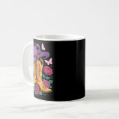 Mug Cowgirl Western Cowboy Hat Boots With Roses Countr (Devant gauche)