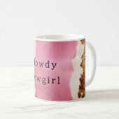 Mug Cowgirl Western Pink Cream Gold Cowhide (Devant droit)