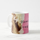 Mug Cowgirl Western Pink Cream Gold Cowhide (Devant gauche)