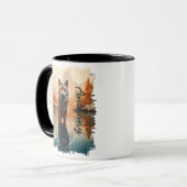 Mug Coyote dans le lac d'automne réflexion (Devant gauche)