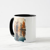 Mug Coyote dans le reflet du lac d'automne (Devant gauche)