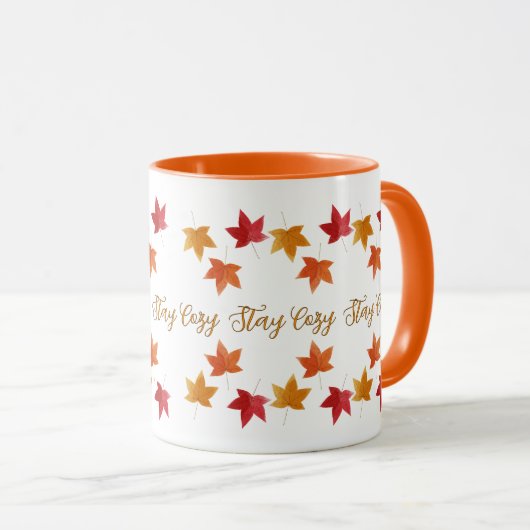 Mug Cozy automne & feuilles d'automne rustique (Devant droit)
