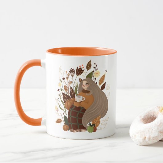 Mug Cozy Autumn Girl (Avec donut)