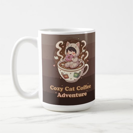 Mug Cozy Cat Coffee Adventure Art (Gauche)