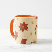 Mug Cozy Christmas Pattern with Gifts and Trees (Devant gauche)