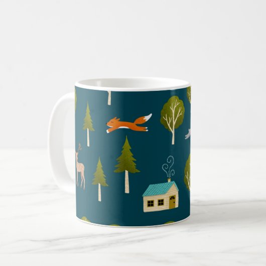 Mug Cozy Forest Cabin and Animals Notebook (Devant gauche)