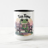 Mug Cozy Frog Sitting Like a Human – Funny Chill Carto (Centre)
