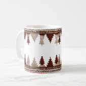 Mug Cozy Knitted Christmas Trees Fair Isle Classic (Devant gauche)