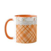 Cozy Orange & White Plaid Cottage Core 