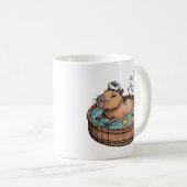 Mug Cozy Pixel Art Zen Capybara Hot Spring (Devant droit)