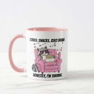 Mug Cozy Raccoon Valentine Pajama Couch Snack