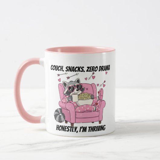 Mug Cozy Raccoon Valentine Pajama Couch Snack (Gauche)