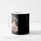 Mug Cozy Reading Cat Coffee And Books Lover Artwork (Devant gauche)