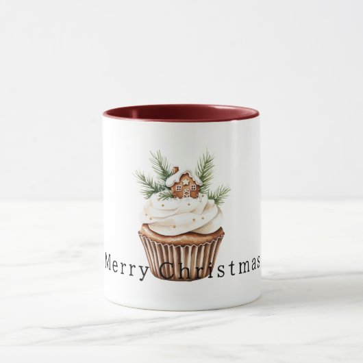 Mug Cozy Warm Christmas Gingerbread House Cupcake (Centre)