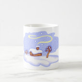 Mug Cozy Winter Cabin in Snow Frosty Landscape (Centre)