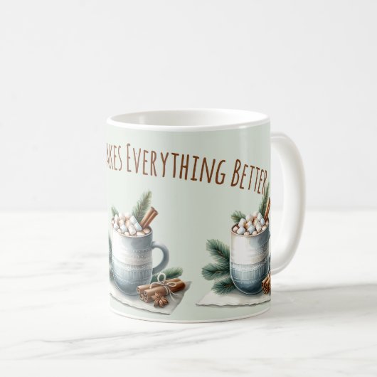 Mug Cozy Winter Cocoa Marshmallow Scene (Devant droit)
