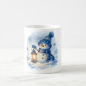 Mug Cozy Winter Snowman with Lantern – Whimsical W Koffiemok (Center)
