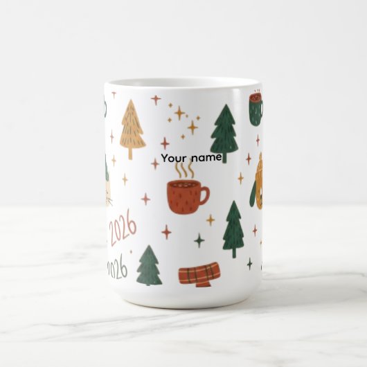 Mug Cozy Winter Vibes 2026 - Cute Puppy and Kitten Chr (Centre)